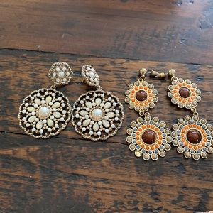 Two pairs of earrings! Nice for dressing up in the summer time.